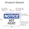 Signmission Wet Paint, 14 in W x Rectangle, Aluminum OS-2PACK-NS-A-1014-L-19034 - alternate 3
